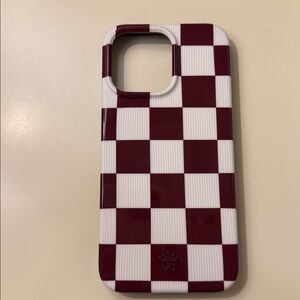 Velvet Caviar Checkered Phone Case with Crown Logo iPhone 15 Pro Max
